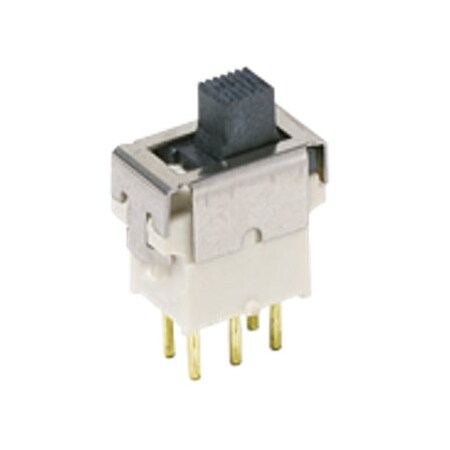 C&K Components Slide Switch, 3 Positions, Dpst, Off-On, Latched, 0.02A, 20Vdc, 6 Pcb Hole Cnt, Solder Terminal, ES22MABE